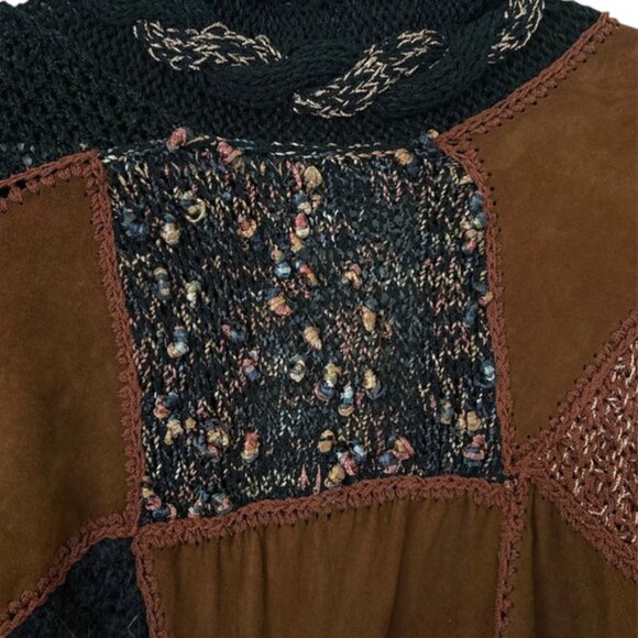 Amy Penzell Vintage 80s Patchwork Sweater Cardigan - Size Medium - Picture 6 of 11